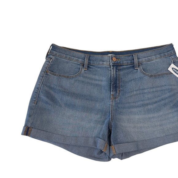 Old Navy Womens Blue Denim Jean Shorts Size 14 --NEW - Picture 2 of 11